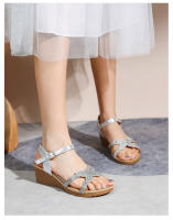 Nuevas sandalias de moda con diamantes de imitación, versión coreana, plataforma y tacón de cuña para mujer - details 27