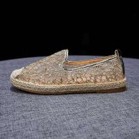 Nuevos zapatos planos de alta calidad, tela tejida de seda dorada para mujer, zapatillas de lona de verano, marca famosa - details 2