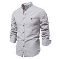 Primavera y verano nuevas camisas de negocios de moda para hombres camisas de manga larga de color sólido de moda japonesa casual de algodón y lino para hombres en hermosos tamaños - details 7