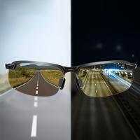 Gafas polarizadas para hombres - uso diurno/nocturno, fotocromáticas, montura de metal, bisagra cómoda, adecuadas para la pesca y actividades al aire libre, gafas deportivas para exteriores |   lentes polarizadas que cambian de color |   gafas con montura - details 0
