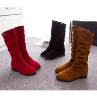 Ots de tacón informal de media varilla para mujer, punta redonda, terciopelo mate, otoño e invierno, nuevo - details 4