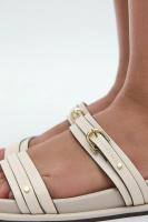 Zapatillas de diseñador con hebilla de metal blanco para mujer, cómodas sandalias antideslizantes de verano, chanclas de fondo suave, sandalias planas de playa - details 5