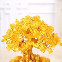 Cristal amarillo de la suerte, árbol de dinero Natural, estilo bonsái, riqueza, suerte, adornos artesanales Feng Shui - details 5