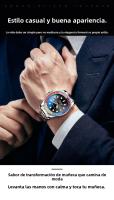 Reloj Automático de Cuarzo Italiano Resistente al Agua 30M, Esfera Multicolor Luminosa, Calendario Perpetuo, Correa de Acero Inoxidable con Cierre de Mariposa, Cristal Mineral Antiarrañazos, Diseño Moderno para Deporte y Oficina - details 1