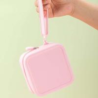 Morandi Color bolsa de cosméticos de silicona rectangular de gran capacidad bolsa de almacenamiento multifunción soporte para brochas de maquillaje monedero - details 2