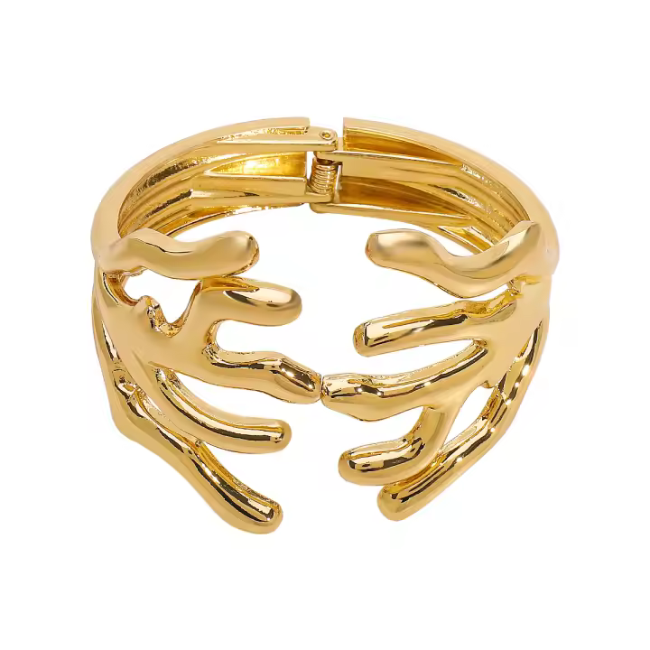 Pulsera abierta de primavera con ramas exageradas de moda y diseño especial para mujeres con brazo ancho. - 1