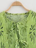 Conjunto casual de moda para mujer Camisa con volantes Top + Pantalones de pierna ancha - details 4