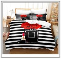 Juego de ropa de cama con Perfume personalizado, funda de edredón rosa con flores, ropa de cama, regalo romántico de moda - details 0