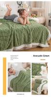 Manta de Lana Cálida y Espesa en Sherpa con Forro de Coral Suave para Invierno Ideal para Solapa de Cama Individual y Doble - details 2