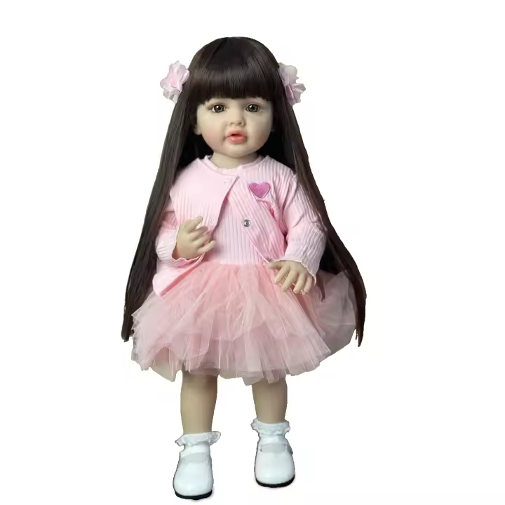 BZDOLL-Muñeca de bebé Reborn de 55 CM y 22 pulgadas, muñeco realista con soporte, cuerpo de silicona suave completo, Princesa, regalo de cumpleaños para niña - 1