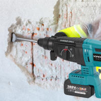 YOFIDRA-taladro de martillo eléctrico sin escobillas, 26MM, herramientas eléctricas recargables inalámbricas rotativas multifuncionales para juego de pines de batería Makita de 18V - details 8
