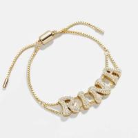 Pulseras personalizadas con 26 letras en inglés, pulseras con nombre de circonita de cristal, pulseras con letras deslizantes DIY, joyería de cumpleaños - details 1