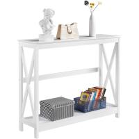 Recibidor Consola Recibidor Estrecha Recibidor Auxiliar Forma X para Salón Pasillo Blanca 1015x30x81cm - details 4