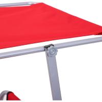 Tumbona Plegable Tumbona de Jardín Exterior Reclinable con Toldo Desmontable con Ángulo Regulable Respaldo Ajustable en 4 Niveles para Terraza Piscina Patio 187x58x36 cm Marrón - details 25