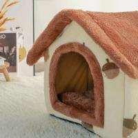 Cama suave para gato y perro, casa de invierno para dormir profundamente, cojín extraíble, tienda cerrada para mascotas, suministros para cachorros - details 2