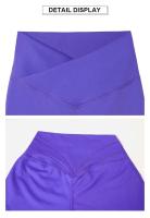 Pantalones cortos deportivos elásticos para mujer, cintura cruzada, Pilates, gimnasio, Fiess, Yoga, levantamiento de glúteos, correr al aire libre, danza, ciclismo - details 6