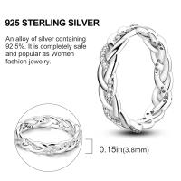 Anillo de circonita cruzada de Plata de Ley 925 para mujer, joyería de boda, regalos - details 2