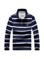 Polo de manga larga para hombre, Camiseta de algodón con bordado a rayas, informal, a la moda, novedad de primavera, 2024 - details 3