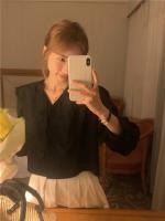 Blusa de verano para mujer, camisa de primavera, blusa para mujer, Blusas largas de gasa, informales, elegantes, Vintage, de manga larga, holgada de gran tamaño, blanca - details 19