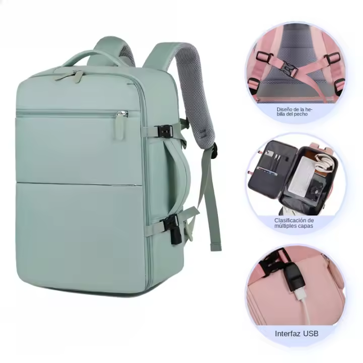 Mochila de viaje de negocios con función de bolsa de ordenador, multiimpermeable, de gran capacidad, para hombres y mujeres - 1