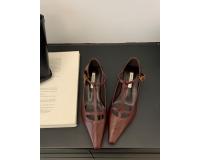 Nueva moda temperamento tacones altos de las mujeres de tacón grueso puntiagudo retro Mary Jane zapatos T-correa solo zapatos - details 12