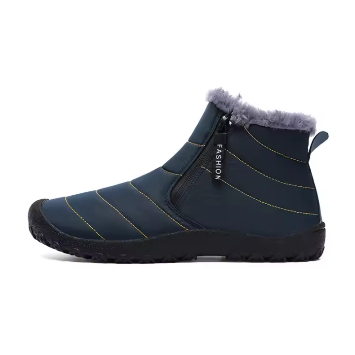 Zapatos de algodón cálidos y gruesos para exteriores, zapatos de hombre de invierno de terciopelo con cremallera. - 1