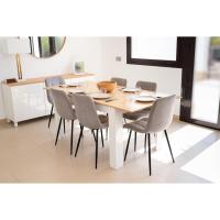 Mesa Comedor, Modelo Denver, para salón, Cocina, Acabado Blanco y Cambria, Dimensiones 138 (Largo) x 90 (Ancho) x 75 (Alto) (Blanco/Madera) - details 9