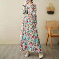 Vestido Vintage de Algodón de Manga Larga Talla Grande, Elegante y Suelto para Mujeres - details 88