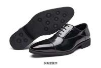 Zapatos Oxford clásicos de charol para hombre y cómodos zapatos de vestir informales de moda de otoño, con logotipo de entrega a domicilio - details 2