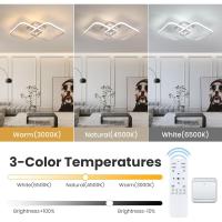 50W Plafon LED Techo Regulable, Lampara Techo con Mando a Distancia 3000K-6500K 59cm, Moderno Lamparas de Techo Salon Cuadrado para Dormitorio Salon Baño Cocina Comedor Pasillo - details 1