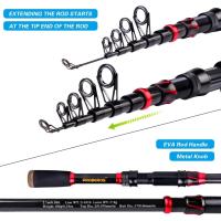 Caña de pescar telescópica de fibra de carbono de 7 pies con combo de carrete giratorio/baitcasting, mar, agua salada, agua dulce, agua dulce, hielo, lubina, juego de - details 16