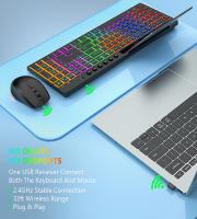 Combinación de teclado y ratón de carga inalámbrica 2.4G ergonómica, con soporte para teléfono móvil 1600dpi juego de ratón de teclado retroiluminado, adecuado para Win7 / 8 / 10 / 11 - details 4