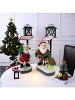 Adorno de Papá Noel, muñeco de nieve luminoso, artesanía de resina, ambiente navideño de escritorio, nuevo - details 13