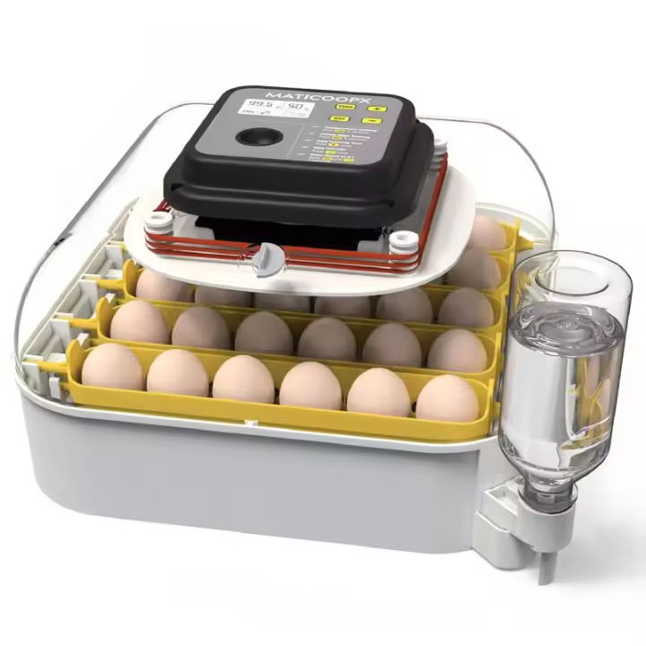 MATICOOPX 30 Incubadora con Pantalla de Humedad, Candelero, Volteador Automático de Huevos, para Incubar Pollos - 1