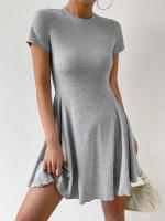 Vestido de verano nuevo para mujer estilo francés con cuello redondo y manga corta. - details 3