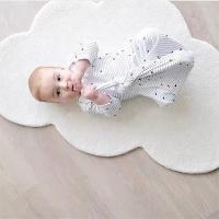 Alfombra de estilo escandinavo para habitación de niños, alfombrilla de felpa con diseño de nube blanca, 60x90cm, 1 unidad - details 1