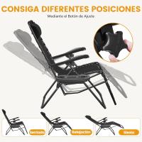 Juego de 2 Hamacas Siesta Gravedad Cero Sillas Plegables Exteriores con Brazo de Reposo y Soporte para Bebidas - details 12