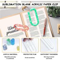 10 Uds. Marcapáginas acrílicos DIY, adornos en blanco para sublimación, Clips de papel acrílicos, marcapáginas transparentes sin terminar - details 10