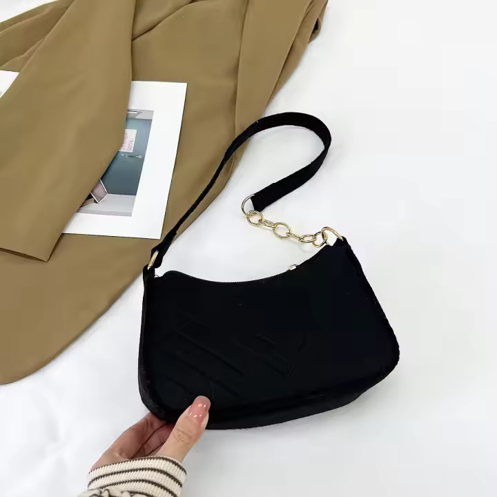 Bolso Casual de Hombro Único de Bordado de Fieltro Diseño Rectangular Pequeño, Lining de Poliéster, Exterior de Nylon - 1