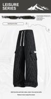 Pantalones de cuadros de verano 2025 para hombres, sueltos, de color sólido, casuales, drapeados, de secado rápido, deportivos. - details 0
