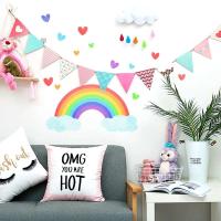 Pegatinas de Dibujos Animados de Arcoíris Iluminadas Brillan en la Oscuridad, Corazón de Nubes, Decoración DIY para Habitación de Bebé - details 4