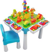 Infantil, Mesa de Actividades Construccion y Silla con 128 Piezas Juguetes de Creativos Grandes Clásicos para Niñas, Rosa - details 25