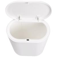 Cubo de basura de plástico estrecho para cocina, papelera tipo prensa para inodoro, cesta de basura para baño, blanco - details 4