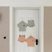 Conjunto de ropa de manga corta a rayas para bebé, Tops con borde de oreja para niña + traje corto de 2 piezas, artículos de ropa con estampado de uva para niño, novedad de verano 2025 - details 3