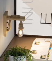 Linterna de Pared de Cuerda de Cáñamo Retor Luz de Dormitorio Moderna para Hogar - details 7