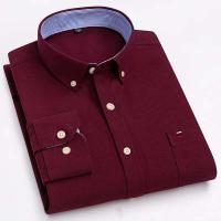 Camisa Casual de Algodón Puro para Hombres Manga Larga, Cuadros, Estilo Oxford, Talla Grande - details 14