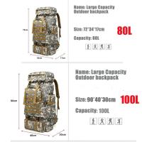 Bolsa de alpinismo de 80L/100L, mochila táctica militar grande para escalar, senderismo al aire libre, Camping, bolsas de viaje - details 3