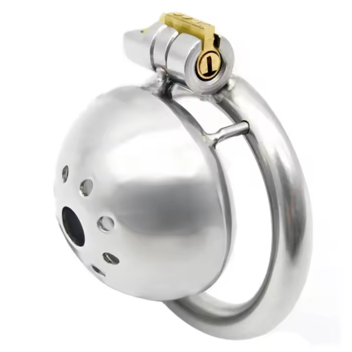 Jaula de castidad masculina con dispositivo de bloqueo oculto, anillos de acero 304, dilatador uretral de ojo de caballo, catéter de uretra - 1