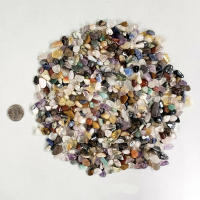 Piedra variada de cristal para decoración de jardín, gemas de Reiki curativas, pulido Natural mixto, Chips de cristal volteados, 100g - details 2