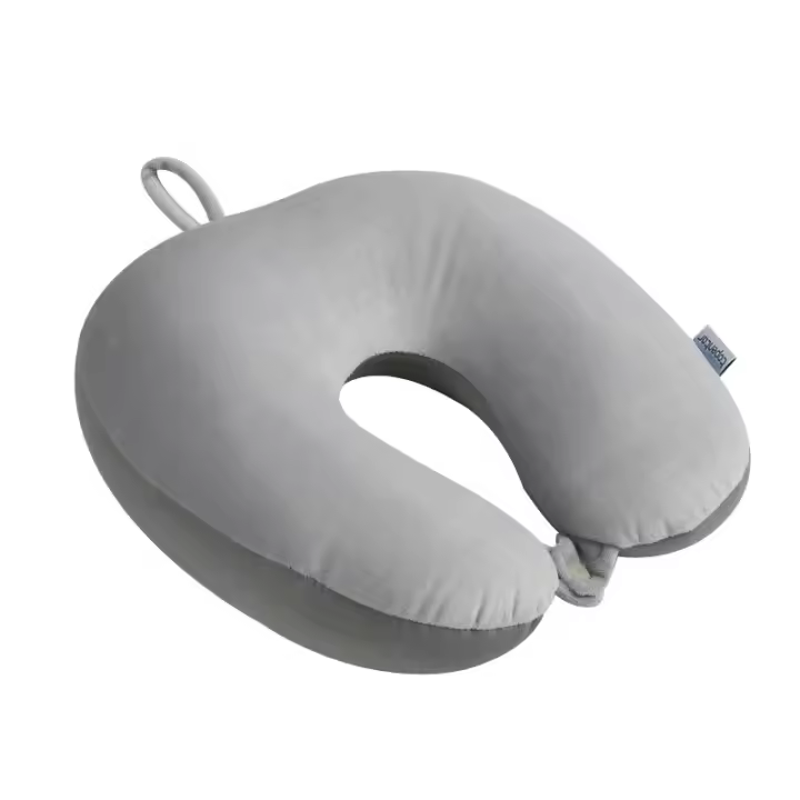 Almohada en forma de U, partículas de espuma, relleno de rebote lento, viaje al aire libre, avión, siesta en coche, almohada para el cuello, almohada para el hogar y el jardín - 1